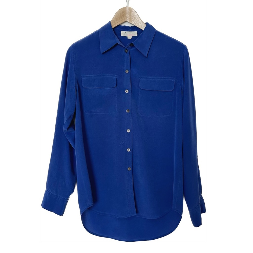 SOLD Cobalt Blue Silk Shirt XS Vince Camuto